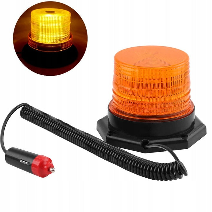 Girofar, Zola®, alimentare 12/24 V, cablu spiralat, 24 LED-uri, 130x98 mm, plastic, portocaliu Girofar, Zola®, alimentare 12/24 V, cablu spiralat, 24 LED-uri, 130x98 mm, plastic, portocaliu